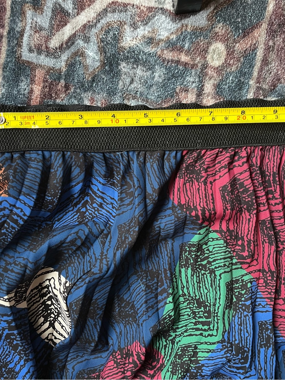 Women's Vintage Multi-Color Pleated Midi Skirt S elastic waist band - Picture 5 of 5